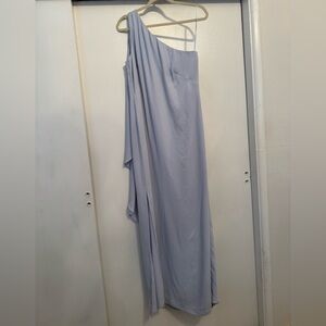 Lauren Ralph Lauren One-Shoulder Light Blue Dress